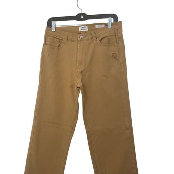 Kensie Jeans Vintage Luxe Womens Slim Fit Tan Distressed Denim Pants Size 6/28 - Picture 2 of 10